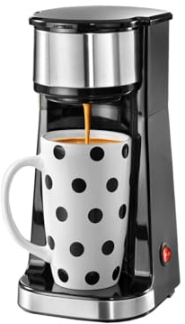 TELE WELT Smart Kitchen Mini-Kaffeemaschine, schwarz [inklusive Thermobecher] Filter Kaffeemaschine - Filterkaffeemaschine - Coffee maker - Filter coffee maker - Kaffeemaschine Edelstahl