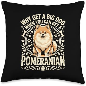 Pomeranian Lover Cute Pom Dog Owner Breeder Throw Pillow