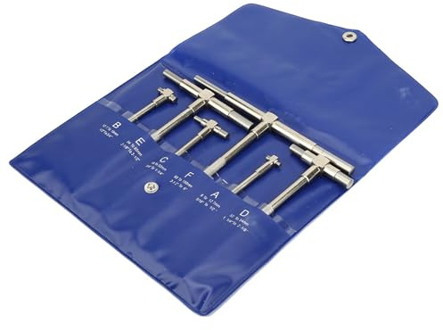 Zunate Ensemble de 6 Jauges de Diamètre Intérieur Réglables |Outil Micromètre Télescopique de Précision 8-150 Mm avec Contacts en Acier traité Thermiquement pour le Jaugeage des Fentes et des