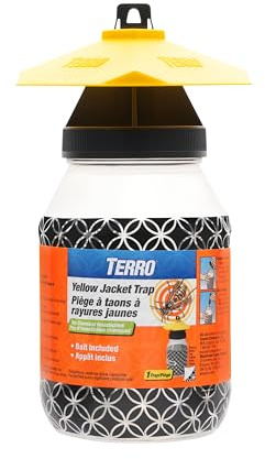 TERRO Outdoor Yellow Jacket Trap with Bait - Easy to Use - T362 - No Chemical Insecticides - Effective Yellowjacket Trap - Includes Bait