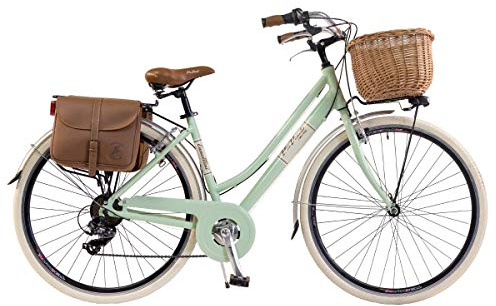 Via Veneto by Canellini Bici Vélo Citybike Byciclette CTB Femme Dame Vintage Retro Via Veneto Aluminium (Vert Clair, 46)