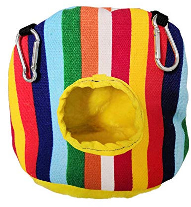 KANKOO Papageienspielzeug Hängematte Katze Hängendes Vogelhaus Haustierkäfig-Hängematte Vogelbedarf Vogelnest hängen Warmes Vogelnest Haustier-Hängematte Stripe,S