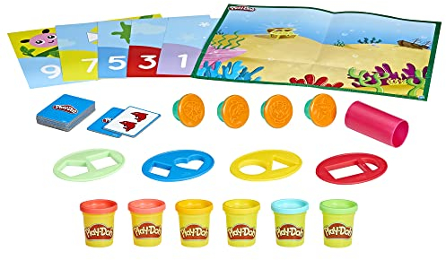 Play-Doh Chiffres, 6 Tapis D'Activité, 10 Cartes Et 6 Pots de Pâte à Modeler Exclusivité sur Amazon