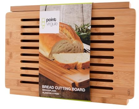 Point-Virgule planche à pain, planche à découper avec bac de récupération, planche à découper le pain, 40x27x3.5cm