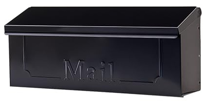 ARCHITECTURAL MAILBOXES Townhouse Galvanized Steel, Wall-Mount Mailbox, Black Small