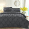 Luofanfei Plissee Bettwäsche 135x200 Grau Dunkelgrau Pinch Pintuck Plisseefalten Bettwäsche Set Einfarbig Geometrisch Quetschfalten Microfaser Gedruckt Bettbezug 135 x 200 Einzelbett