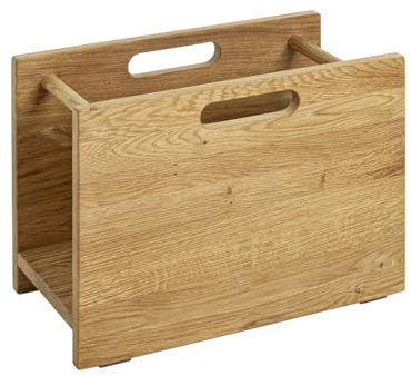 HAKU Zeitungsständer Zeitungsablage Holz Zeitschriftenkorb Eiche Massivholz - Maße: B 40 x H 30 x T 21 cm, Style: Traditional