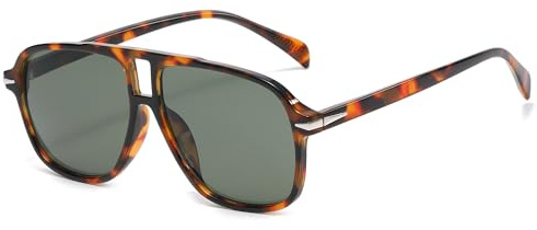 Long Keeper Lunettes de Soleil Pilote Homme Femme Lunette de Soleil Vintage Année 70 Classique Lunettes Pilote Carré Lunettes de Conduite UV400