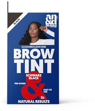 ANDbeauty Augenbrauen- und Wimpernfarbe schwarz | Professionelle Färbung für ein intensives und langanhaltendes Ergebnis | ohne unerwünschte Rottöne | Inhalt Farbe & Entwickler für 3 Anwendungen