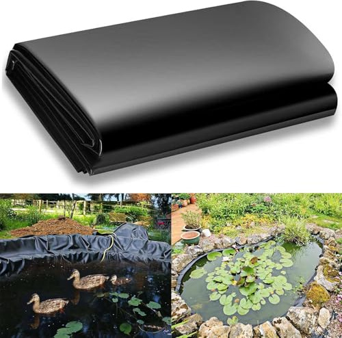 Revestimiento negro resistente para estanques de 1 x 10 m, base para piscinas de peces de jardín al aire libre, membrana flexible para revestimiento de estanques preformado, múltiples