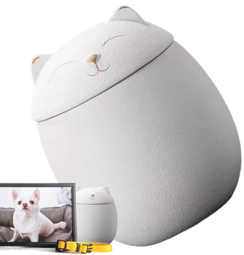 qixeuoa Urnas para Perros, Urna de Cerámica para Almacenamiento De Ceniza De Gato como Recuerdo, Caja De Memoria Resistente A La Humedad para Pequeños Medianos Grandes Cachorros con Huella