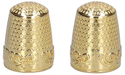 Yctze Set di Ditali da Cucito in Metallo da 10 Pezzi - Proteggi Antiruggine per Ricamo, Prevengono lo Scivolamento, Cucito Perfetto, Ricamo, Sartoria, vestibilità Comoda per Principianti Ed (GOLD)