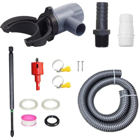 Regentonne - Regenwassersammler Fallrohr Set (70-110mm), Wassertonne Anschluss mit 1m Schlauch & Montagezubehör, Fass-kompatibel für Dächer Bis 80 m², Weithalsfass & Futtertonne Universaladapter