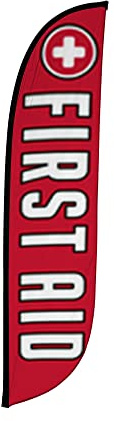 LookOurWay Feather Flag - 12ft Tall Advertising Flag Banner for Business and Events Promotion - Flag Only - Health Care Themed - First Aid (10M1200245)