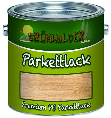 Grünwalder PREMIUM färglös PARKETLACK blank sidenmatt träförsegling trapplock parkettvård parkettoljan (20 L, sidenmatt)