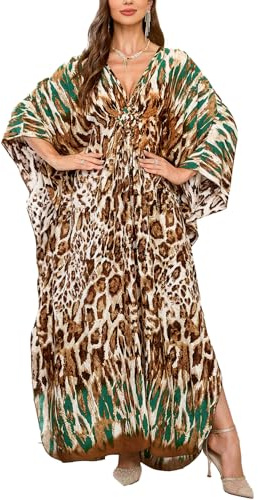 L-Peach Snabbtorkande damkaftan, maxiklänning, strandklänning, pareo, Flerfärgad Maxi 2, En Storlek