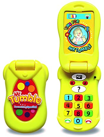 Mr Tumble Toys,Mr Tumble Something Special Flip & Learn Toy Phone For Kids - Helps Child Development and Recognition Skills - Features Light Up Screen, Fun Sounds and Learning Activities, 18+ Months