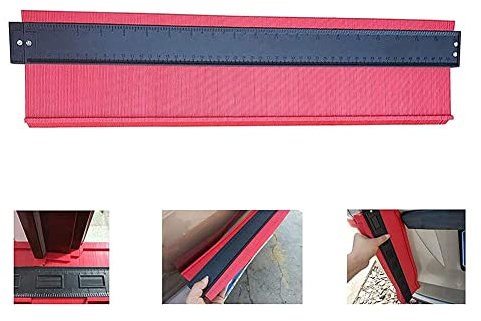 50cm Jauge De Contour 20inch Profil Professionnel Large, Mesurer Formes Irréguliers Contour Idéal, Pour Le Travail Bois, La Carrosserie, Conduits Tuyaux Bobinage, Cadres Circulaires, Carrelage, Rouge