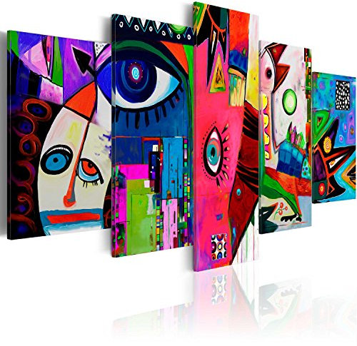 B&D XXL - Quadro Acustico Astratto XXL 5 pezzi schiuma acustica Quadri Moderni Soggiorno - Stampa su Tela - Pannelli Fonoassorbenti Decorativi - Fonoassorbente - Protegge da Rumori