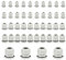 DODUOS 44 Stück Kabelverschraubung Set IP68 Wasserdichte Verschluss Kabel Verschraubung, Einstellbar Kabeldurchführung M12, M16, M20, M25, M32 - Nylon Kunststoff, Weiß