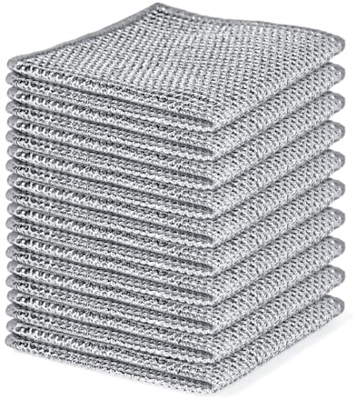 Aidoclip 10PCS Set Non-Scratch Steel Wool Dishcloth - Multi Purpose Wire Dishwashing Rags Kitchen Towels and Dishcloths Sets Durable Cleaning Pads Bathroom Home Essentials Cleaning Supplies Tools