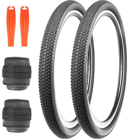 ZUKKA Juego de Par de Neumáticos de Bicicleta 26 x 2.125 Pulgadas Plegable Neumáticos 30 TPI Bicicletas Abrigo 54-559 para Bicicleta de Carretera, Bicicleta de Montaña, Bicicleta E Bike, Suciedad