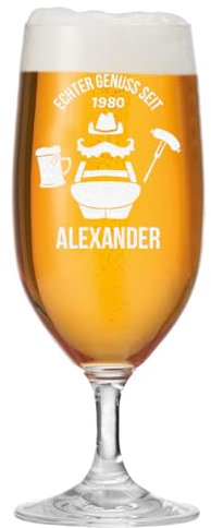 polar-effekt Pils Bierglas 0,3 Liter mit Gravur für Männer - Personalisierte Pilstulpe als Geschenk - Glas für Pils, Lager und Export - Extra Spülmaschinenfest
