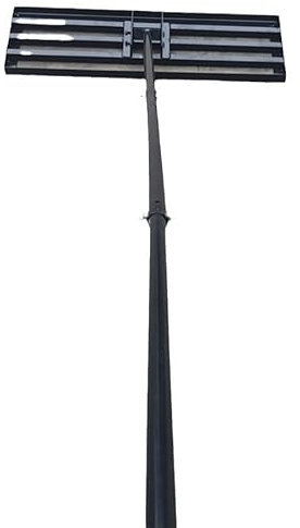 Rastrello per livellamento del prato, da giardino, strumento per livellare il prato, con manico in acciaio inox, per giardino, campo da golf (183x41x25 CM)