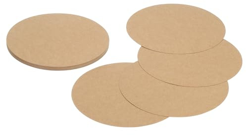 sourcing map Lot de 24 découpes rondes en carton épais de 15 cm pour travaux manuels, peinture, projets de bricolage, tableau d'affichage, couleur kraft