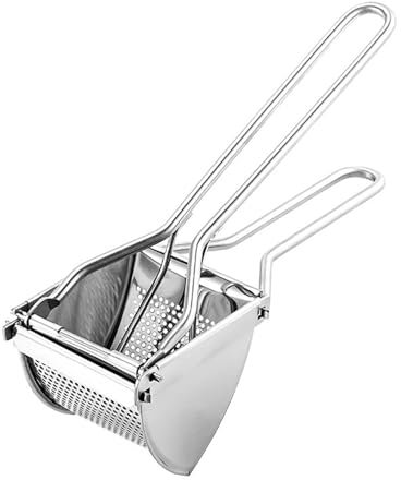 Potato Ricer Masher, Large Potato Mashers with Comfortable Handle, Stainless Steel Dishwasher Safe Food Press for Creamy Fluffy Mashed Vegetables, Baby Food and Fruit juices