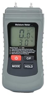 Humidimètre numérique à deux broches for bois, testeur d'humidité du bois, hygromètre, détecteur d'humidité du bois, thermomètre à écran LCD Mesure précise et exacte