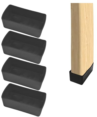 2 x 4 tappi terminali per pali in legno, 4 pezzi, 4 x 8 cm, protezioni per pavimenti in PVC per gambe di tavoli, sedie e braccioli, impermeabili e anti-attrito, coperture per piedi dei mobili