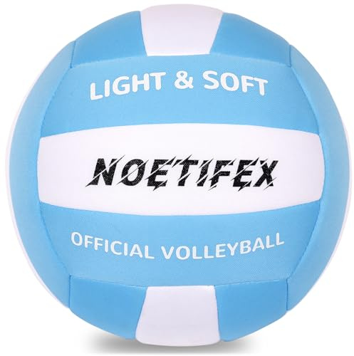 Noetifex Soft Volleyball-Super Soft Fabric Light Volleyball for Indoor Practice Safe and Quiet Kids Youth Beginners House Yard Training Practice Games(Deflated)