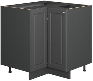 Vicco Mobile ad angolo cucina Fame-Line, Antracite-oro rustico, 80.5 cm senza piano di lavoro, per la combinazione con altri moduli della serie Fame-Line