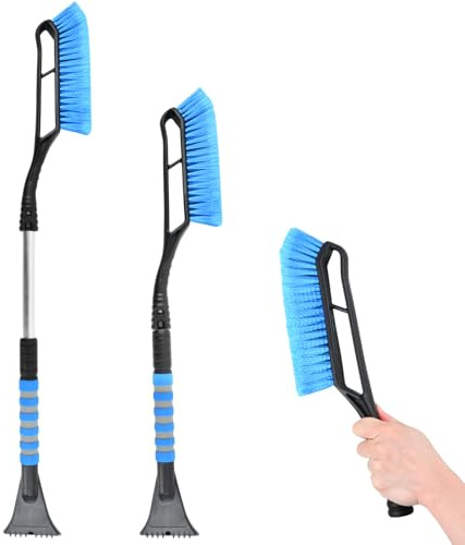 Culinavog Spazzola da Neve 2 in 1, Ghiaccio 94 CM Estensibile spazzola da neve, Spatola per Ghiaccio con Scopa Impugnatura in Schiuma, Auto spazzola neve Staccabile per Finestre Veicoli, Camion, SUV