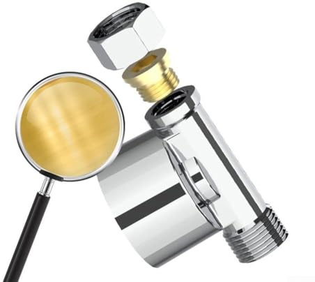 Besttoolifes Filtre à eau en cuivre pur pour douche et robinet avec maille en acier inoxydable, fonction de lavage à contre-courant et boîtier transparent pour machine à laver et