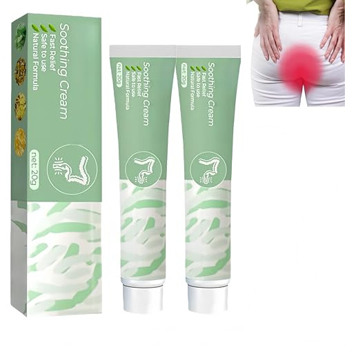 Crema herbal para hemorroides, ingredientes naturales, suave y segura, apta para todo tipo de piel. (2Piezas)