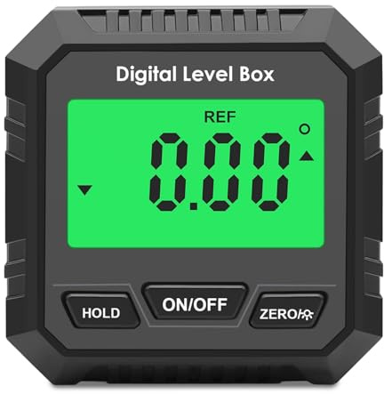 1 Pc Black Digital Angle Finder, Precise Digital Level Box, Portable Inclinometer, 2.09×1.06 Inch ABS Angle Gauge for Carpentry Construction DIY Projects All Crowds
