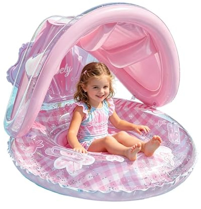 Bouée De Natation avec Et Protection UV, Bouée Mignonne avec, Siège Enfant avec Pare-, Stable Et Empêchant Efficacement Tout Basculement Accidentel Pendant La Nage