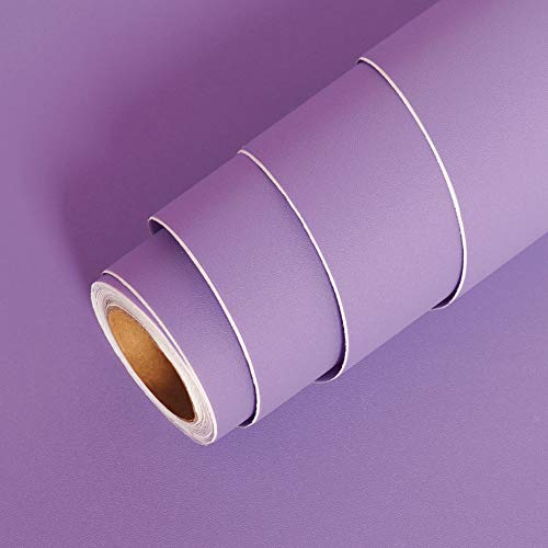 LaCheery - Carta da parati viola lavanda, adesiva, stacca e attacca, carta da contatto per armadi e cassetti, autoadesiva, texture rimovibile, per camera da letto, moderna, rotolo 40x203 cm