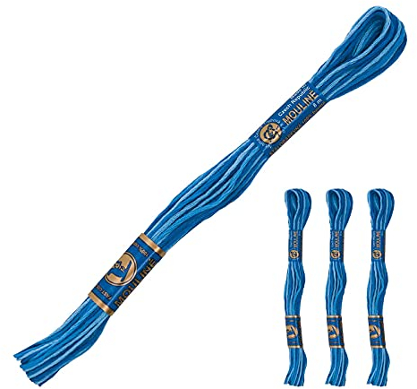 3 Docken Stickgarn je ca. 8m Sticktwist mit Farbverlauf 100% Baumwolle Stickerei Farbwahl, Farbe :55262 Blautöne