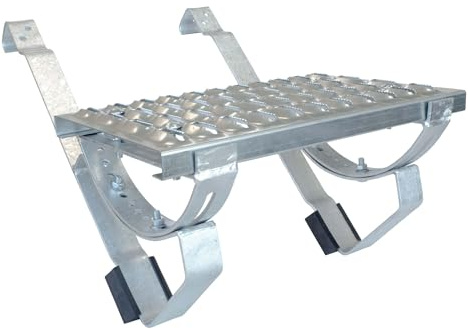 DAPRONA löpplattformset för vågiga takpannor 100cm, taksteg för sotare Silver inkl. monteringsmaterial, TÜV Rheinland certifierad