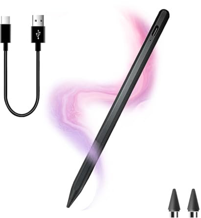 DTD Eingabestift für Tablet, Eingabestift für iPad, Universal, für iPhone, Samsung, Smartphone, Touchscreen und Tablet, Android und iOS (Black)
