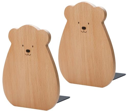 Heiqlay Serre Livre, Cale Livre, 12x15 cm Bloc Livre, Support de Serre-Livres en Hêtre pour Étagères, Support de Rangement Range Livre Antidérapant, Cale Livre Etagere pour la Maison, Le Bureau