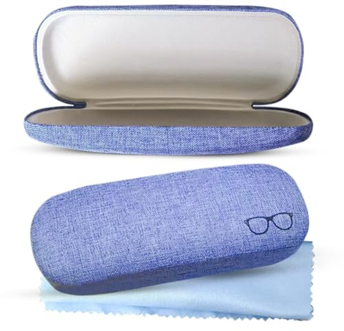 R&B Sports & Leisure Hard Shell Glasses Case for Women and Men, Lilac Purple Spectacle Case with Soft Linen Cloth, Reading Glass Case, Sunglasses Case, Kids Glasses Case