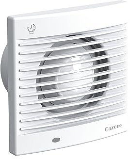 Badlüfter 100 mm Abluftventilator, leiser Betrieb, geringer Energieverbrauch, Wandmontage mit Zeitschaltuhr, für Küche Bad Gewächshaus Garage - 4 Zoll