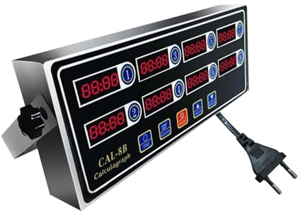 Timer da Cucina Commerciale a 8 Canali, Timer da Ristorante, Forniture per Cucina, Orologio da Cucina, Timer di Promemoria di Cottura LED Promemoria di Cucina per Hotel, Ristorante