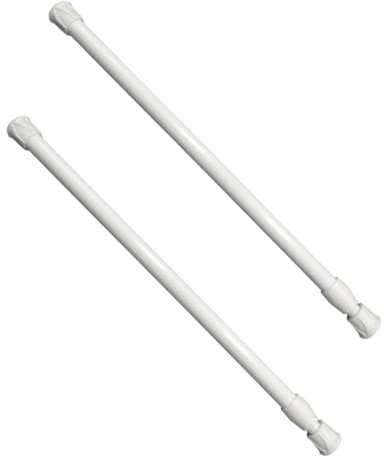 OHAOLYLE Tension Rod,Extendable Curtain Poles,30-50cm Extendable Hanging Bar,No Drill Spring Net Curtain Pole Voile Curtain Tension Pole Adjustable Telescopic Rods Extendable for Bathroom(white,2pcs)