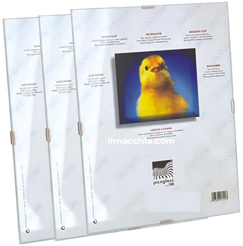 3 Cornici a Giorno Vetro Crilex Antinfortunistico 30x45 cm – Pannelli a Giorno 30 x 45 Moderni Semplici per Foto, Stampe, Avvisi, Diplomi e Pubblicità per Casa e Uffici | Cornici Leggere Crilex 30x45