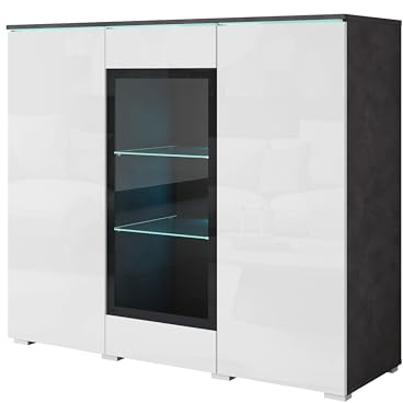 MINIO go for it - Commode Veve avec Porte en Verre, LED